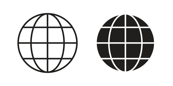 Website icon in filled, thin line, stroke style for website and apps