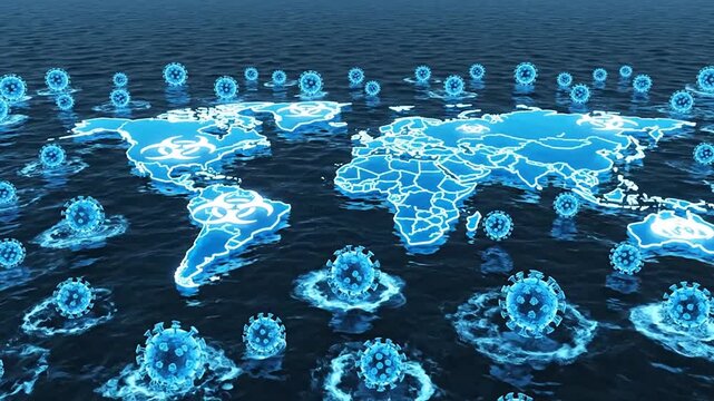 Global Pandemic Virus Outbreak Digital Illustration.
