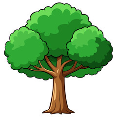 green tree isolated on white