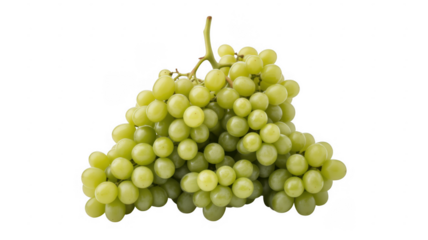 Bunch of green grapes on a stem fruit fresh isolated on a transparent background