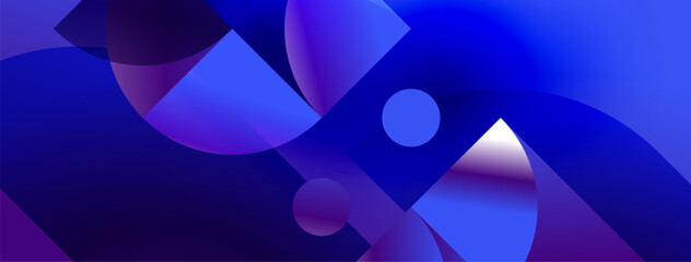Obraz premium Abstract composition featuring flowing shapes, vibrant blues, purples. Gradient effects create depth, dynamic visual experience.