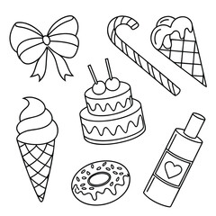 Hand Drawn Sweet Treats and Decorations Collection