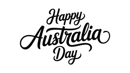 WebHappy Australia Day hand lettering typography design, elegant calligraphy text for national celebration greeting card, poster, banner, branding and social media use © Zavivec