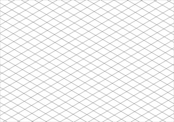Naklejka premium Isometric grid line guide pattern. Notebook sheet blank. Perspective 3d paper background. Squared grid paper. Typography template for making notebooks production for school. Mathematics cube pattern.