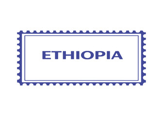 Obraz premium Ethiopia postage stamp vector icon on a white background Vector postage stamp on a white background