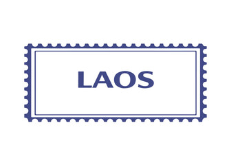 Obraz premium Laos postage stamp vector icon on a white background Vector postage stamp on a white background