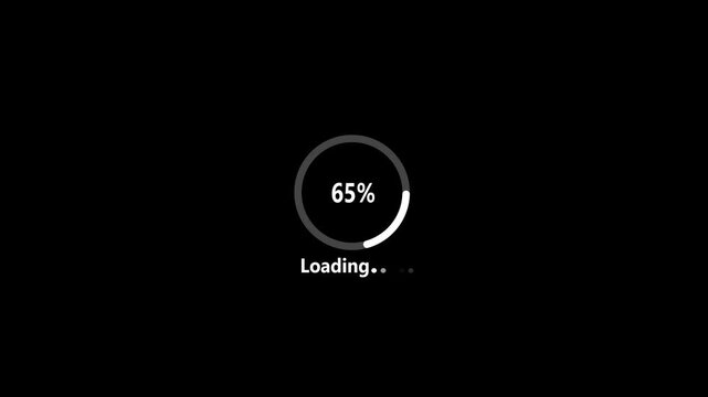 loading glitch circle animation on black background, circle arrow icon refresh and reload animated,circle bar for spinning loading animation video ,4k video footage