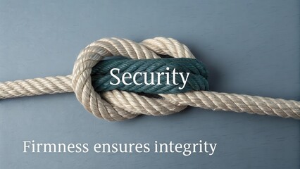 A Perfectly Formed Rope Knot Symbolizing Strength and Unwavering Security on a Textured Surface