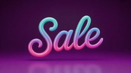 abstract geometric wallpapers A colorful neon sale sign on a purple background with a reflective floor