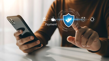 Person interacting with a secure mobile device interface