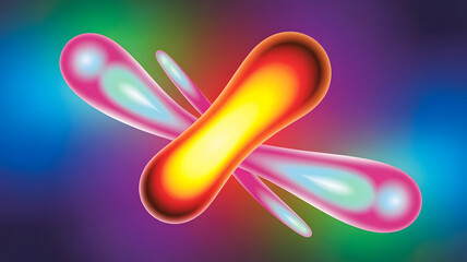 abstract geometric wallpapers A vibrant and colorful illustration of a DNA double helix structure