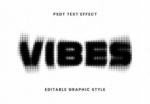 Black And White Blurred Dots Text Effect Halftone Distorted Font