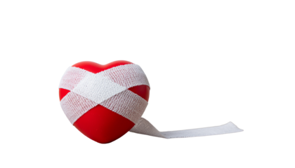 A heart shaped object with red and white stripes and a thin tail is visible in the image isolated on a neutral background with png background