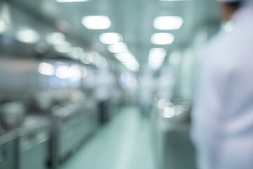 countertop with blurred home kitchen background, kitchen tabletop with copy space over blurred kitchen in background