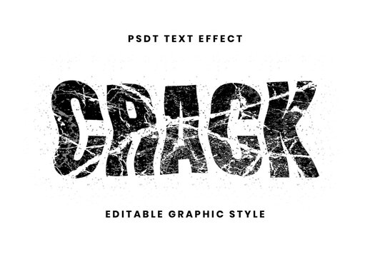 Black And White Disintegration Shatter Text Effect Crack Grunge Font