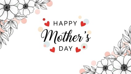 Happy mother's day greeting card with floral design