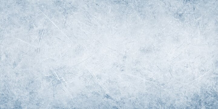 Ice rink surface with scratches and frosty texture