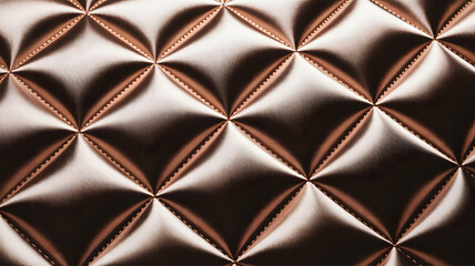 Fototapeta premium abstract geometric wallpapers A close-up view of a luxurious brown leather surface with a quilted pattern