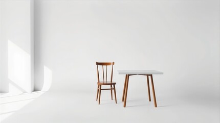 Minimal empty chair image for articles about being single and self acceptance