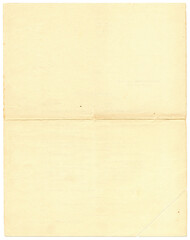 Alter Brief oder Einladung Dokument mit Abrei&szlig;kanten einer Mikroperforation an der Ecke unten