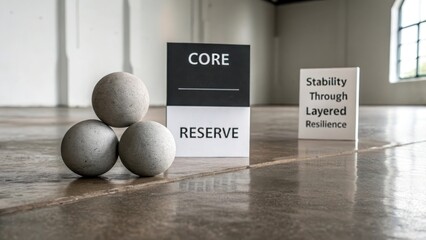 Three perfectly spherical matte grey marbles arranged on a concrete floor, showcasing minimalist design and texture