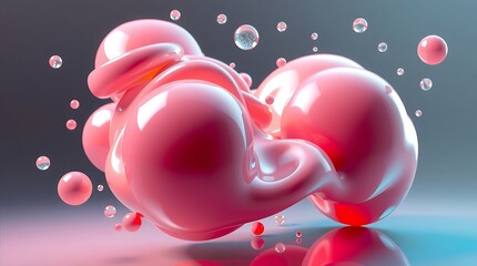 Avant-Garde Digital Soft Sculpture in Floating Balance