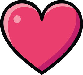 Cute Pink Heart Vector Illustration