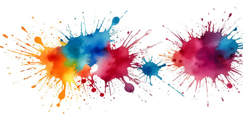 Colorful rainbow Holi paint color powder splash explosion isolated in transparent background