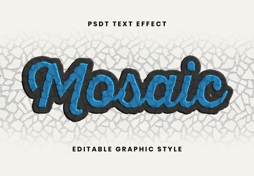 Blue Mosaic Particle Build Text Effect Script Stone Font