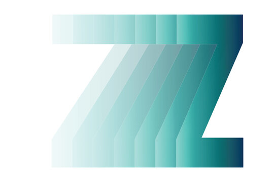 Abstract gradient letter Z with layered depth effect. Modern typographic initial for branding and digital identity. Clean vector design for technology, startup, and creative projects.