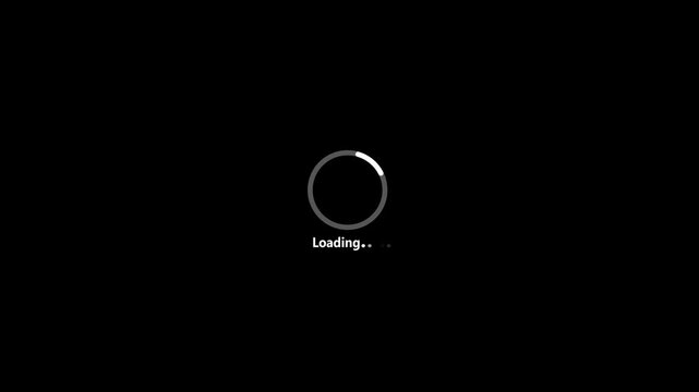 loading glitch circle animation on black background, circle arrow icon refresh and reload animated,circle bar for spinning loading animation video ,4k video footage