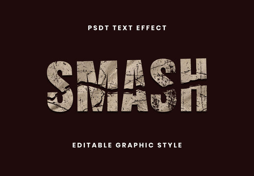 Brown And Black Disintegration Shatter Text Effect Cracked Font