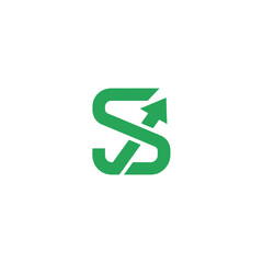 Fototapeta premium A green arrow symbolizing growth and progress in a simple graphic representation