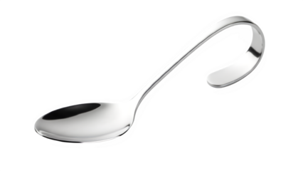 Spoon handle curve isolated on PNG background.