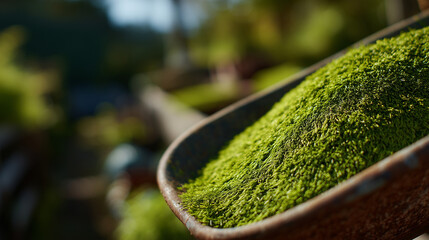 Crisp close-up stock shot, overflowing wheelbarrow with bright green grass, soft shadows creating depth, detailed textures of both grass and metal or wooden wheelbarrow parts