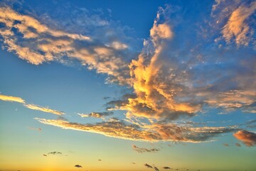 New Zealand Sunset Sky Replacement Whoosh of Color Clouds