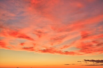 New Zealand Sunset Sky Replacement Sky Lighting Up With Color