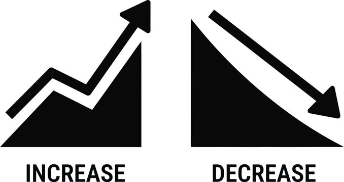 Business growth concept with increase and decrease icon
