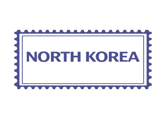 Obraz premium North Korea postage stamp vector icon on a white background Vector postage stamp on a white background
