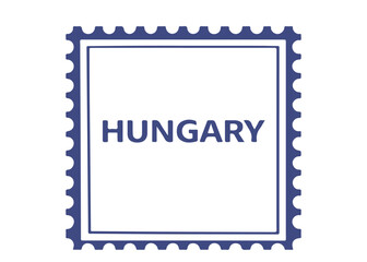 Obraz premium Hungary postage stamp vector icon on a white background Vector postage stamp on a white background