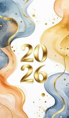 Golden 2026 New Year celebration abstract design