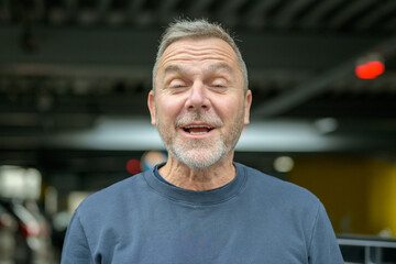 Expressive Mature Man Urban Portrait