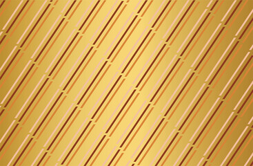 Geometric eclectic stripe pattern on a gold background. Background image, abstract, vector, illustration, texture, clothing, gift wrapping, decoration, rug.