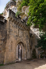 Detail of the entrance gate to the monastery of Rocamadour in France