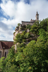 Castle and village of Rocamadour in France