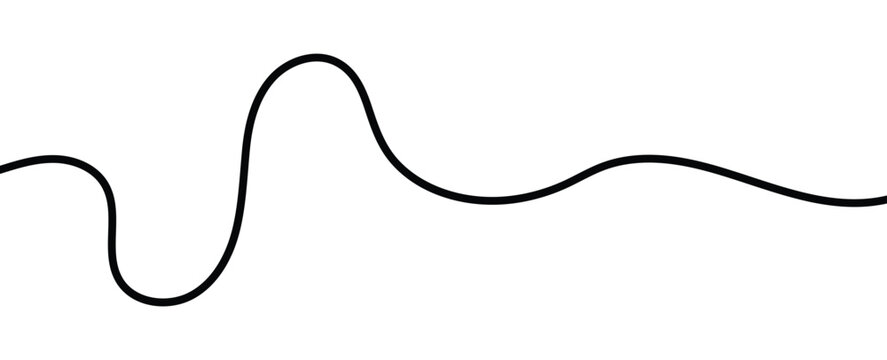 Line vector decoration element - Dashed hand drawn squiggle loopy line vector.