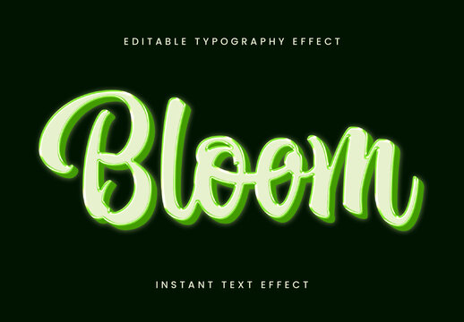 Green And Beige Fresh Glow 3D Style Text Effect Elegant Script Font
