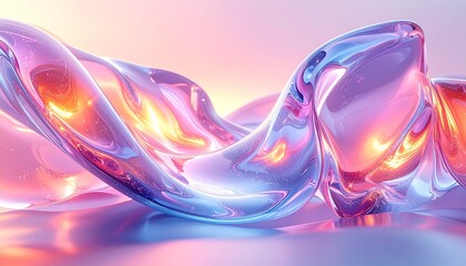 Soft Pastel Liquid Abstract Form with Gentle Lighting