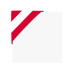 Austria Flag Folded Corner Ribbon on Transparent Background. Vector Illustration. 