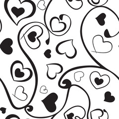line heart seamless pattern for kids, cute wallpaper design 